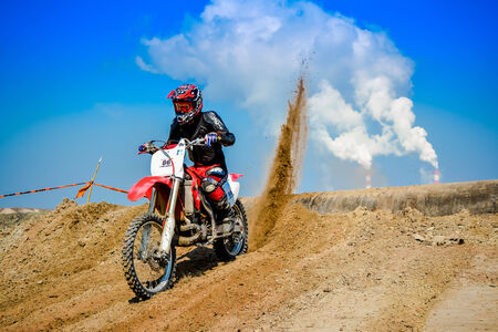 Red Bull 111 Mega Watt: Motocross and hard enduro race and event in Belchatow, Poland September 7th 2014のeditorial素材