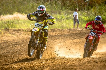 GDANSK, POLAND - SEPTEMBER 11 : undefined rider on Polish Motocross Championship Poland, Gdansk 11 Septemeber 2016のeditorial素材