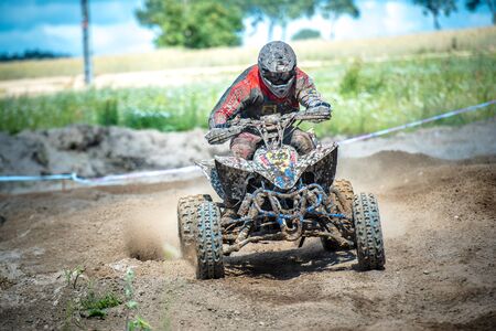 Quad rider on th raceのeditorial素材