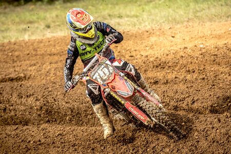 Undefined rider on Polish The West Zone Motocross Championship Poland, Chojna 25 September 2016のeditorial素材