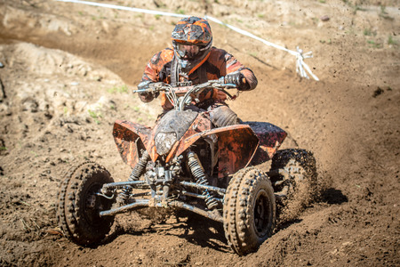 Quad rider on the raceのeditorial素材