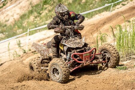 Quad rider on the raceのeditorial素材