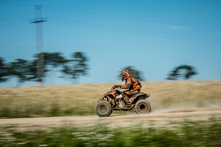 Quad rider on the raceのeditorial素材