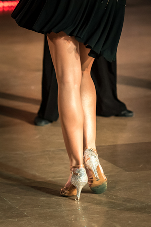feet pair dancers latino dancing competitionの写真素材