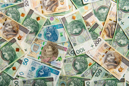 polish paper money or banknotesの写真素材