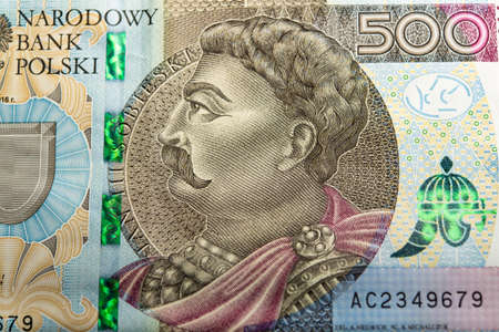 polish banknote paper money 500 PLN zlotyの写真素材