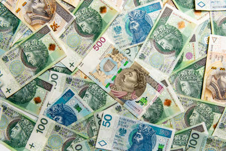 polish paper money or banknotesの写真素材