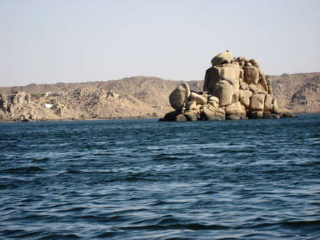 egypt aswan nile sand 2008の写真素材