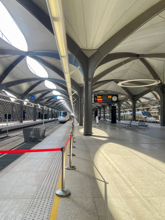 Trains station of haramain high speed railway. this photo was taken from Madinah,Saudi Arabia