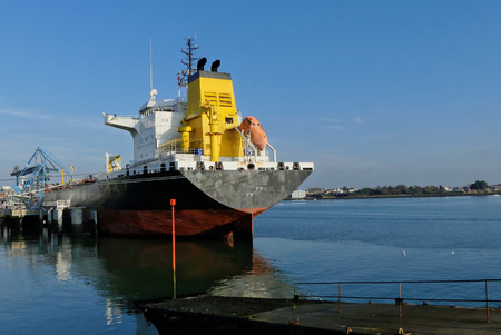 Product Tanker in operations at the Oil Terminalの写真素材