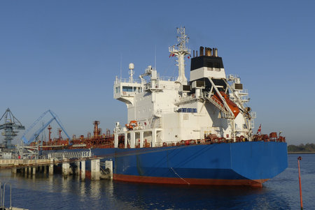 Products Tanker in operations at the Oil Terminal.