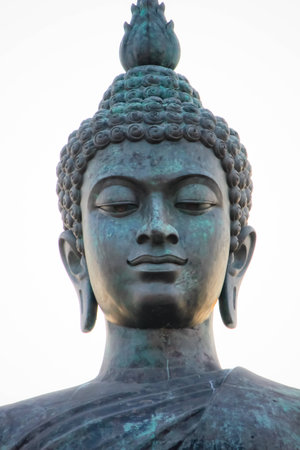 Head of Phutthamonthon, The Biggest Walking Buddha in Thailandの写真素材