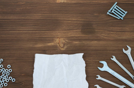 working table mechanics. note table. notes mechanic. repair table. working field mechanics. zalecki locksmith.Desk locksmith. repair notes. marks on the repair of equipment.の写真素材