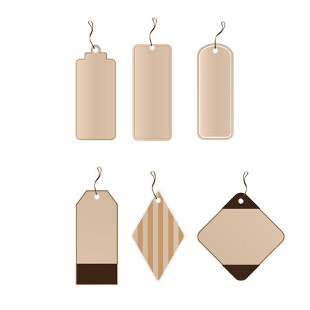 Vector set of 6 tags different shapes  eps8のイラスト素材