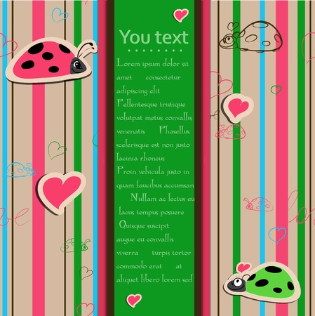 Background with ladybirds in love.のイラスト素材
