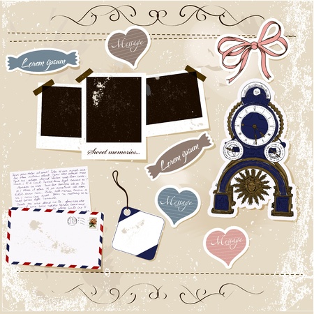 Vintage scrapbook elements のイラスト素材