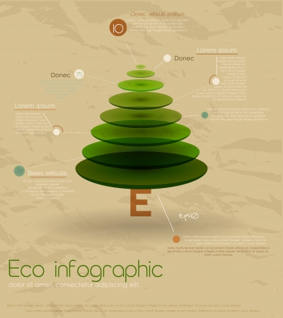 Vintage eco infographic with fir-tree のイラスト素材