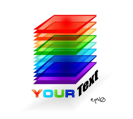 Multicolor abstract logo rectangle のイラスト素材