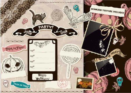 Vintage Halloween scrapbooking set  Vector illustration EPS8のイラスト素材