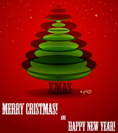 Poster with abstract X-mas tree  Vector illustration のイラスト素材
