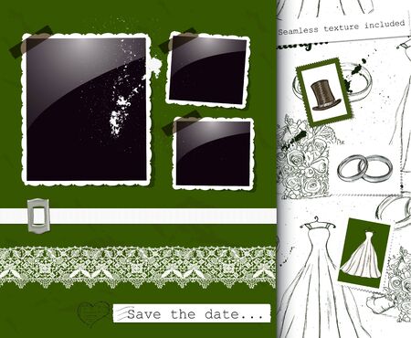 Vintage wedding poster illustration のイラスト素材