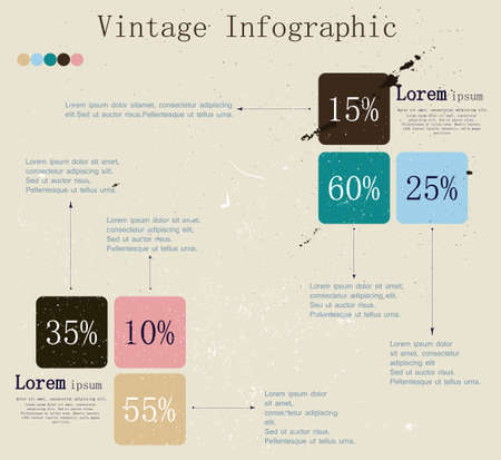 Retro infographic with ink arrows  Vector illustration EPS8のイラスト素材