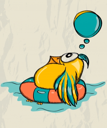 Poster with funny bird  Vector illustration EPS8のイラスト素材