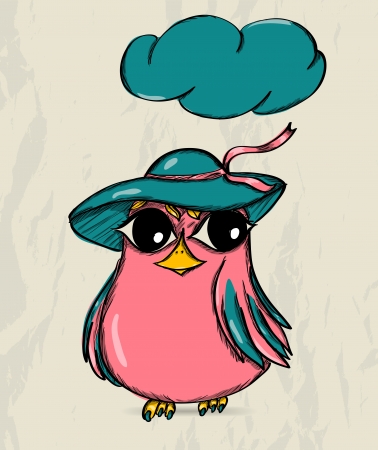 Poster with funny bird  Vector illustration EPS8のイラスト素材