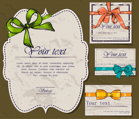 Set of vintage gift bows. のイラスト素材