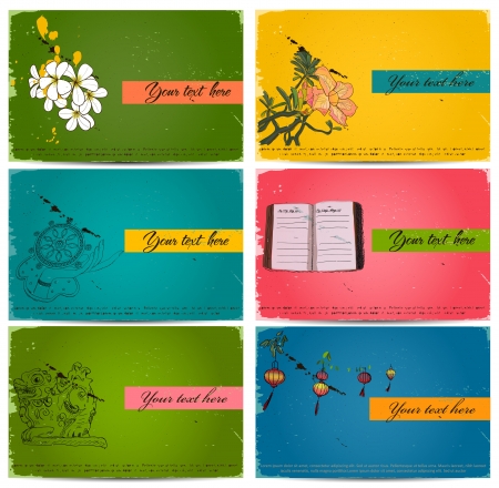 vintage business cards set. Vector illustrationのイラスト素材