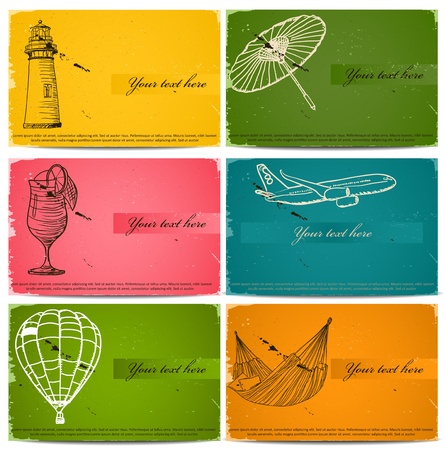 vintage business cards set.のイラスト素材