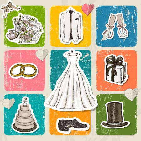 Vintage wedding poster のイラスト素材