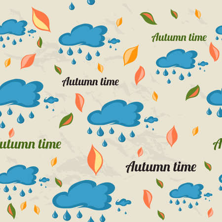 Seamless pattern with autumn elementsのイラスト素材