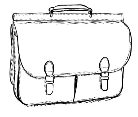 Leather briefcase on white background. EPS8 vector illustrationのイラスト素材