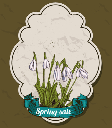 Vintage set of sprin labels. Vector illustration EPS10のイラスト素材