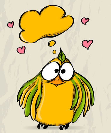 Poster with funny bird. Vector illustration EPS8のイラスト素材