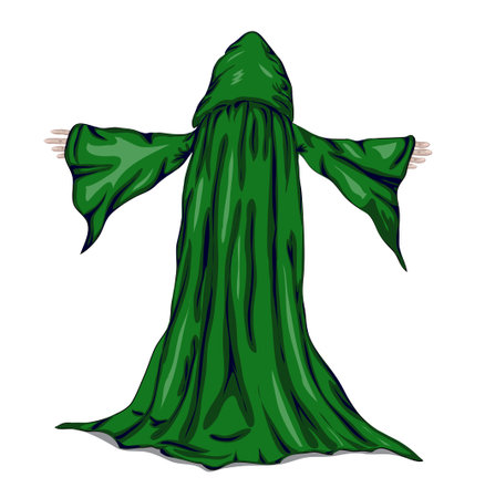 Colorful vector illustration of a wizard or a monk.のイラスト素材