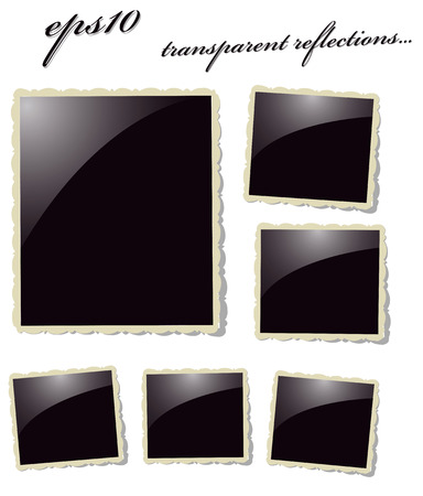 Collection of Vintage Frames with transparent reflections.のイラスト素材