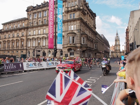 The Tour of Britain 2016 Glasgow George Squareのeditorial素材