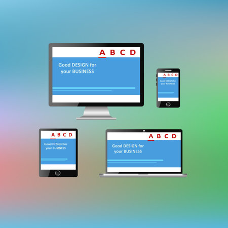 Vector different devises, bright illustrationのイラスト素材