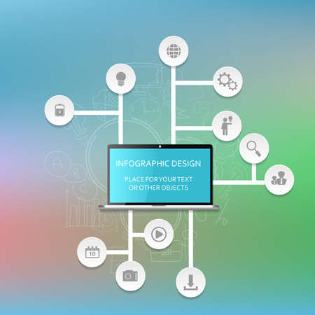 Business computer network. infographic template.のイラスト素材