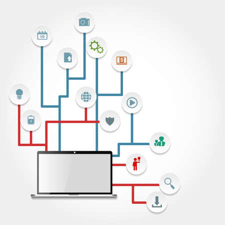 Business computer network. infographic template.のイラスト素材
