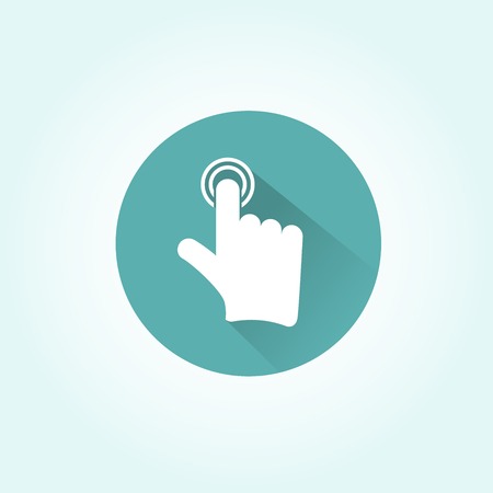 illustration of hand pointer isolated on whiteのイラスト素材