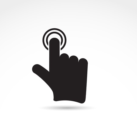 3D illustration of hand pointer isolated on whiteのイラスト素材