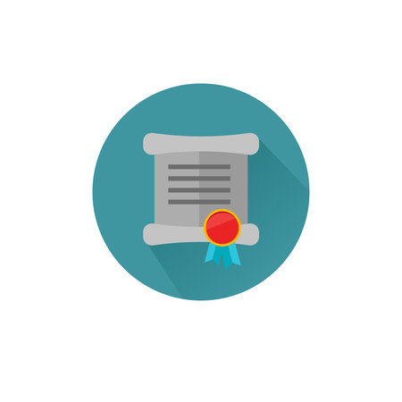 Flat vector document icon with stampのイラスト素材