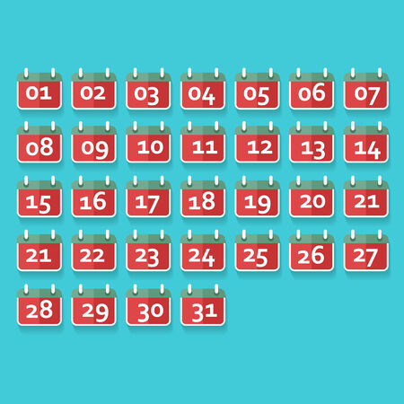 Calendar Icons. Flat designのイラスト素材