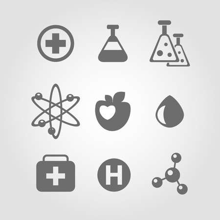 Vector grey pills icon setのイラスト素材