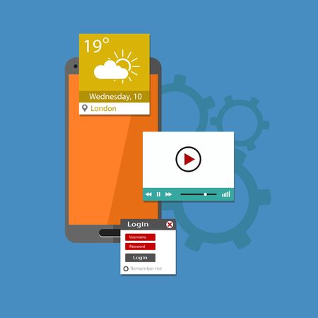 Flat UI design concept. Vector Illustrationのイラスト素材