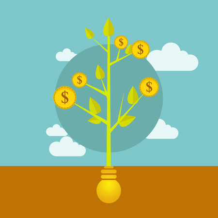 money growing on tree, business illustrationのイラスト素材