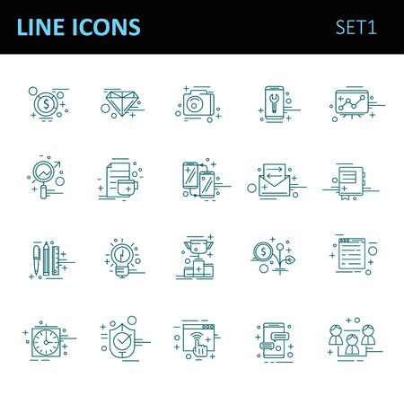 Modern thin line icons set for businessのイラスト素材